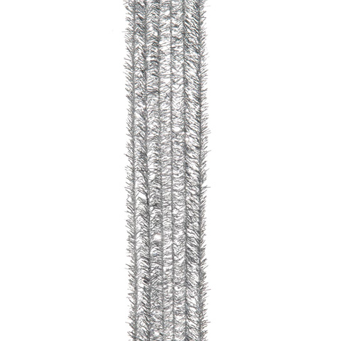 Tinsel Stems - 6mm - Silver - 12 inches - 100 pieces