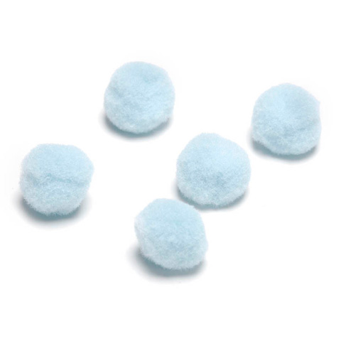 Acrylic Pom Poms - Baby Blue - 1.5 inches - 50 pieces
