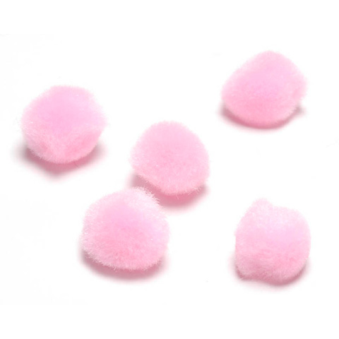 Acrylic Pom Poms - Bright Pink - .5 inch - 100 pieces