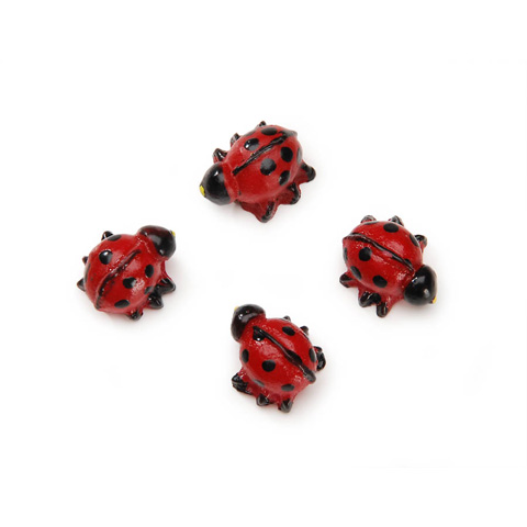 Resin Garden Accent - Ladybug - 3/8 inch - 4 pieces
