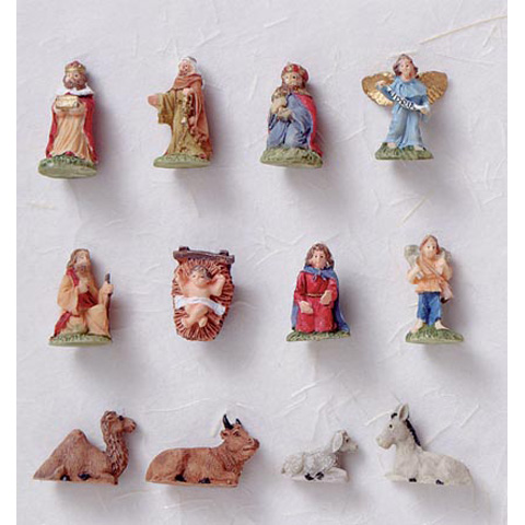 Ornaments with Blister Card - Nativity Set - .75 inch - 12 pieces