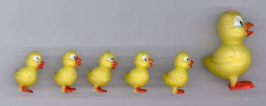 Hen with chicks - 1-1/4 inch - 6 pieces