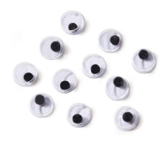 Paste On Eyes - Movable - Black - 5mm - 30 pieces