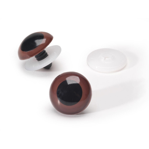 Animal Eyes with Plastic Washers - Brown - 20mm - 2 pieces