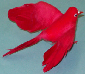 Doves - 5-1/2 inch - Red - with Pearls