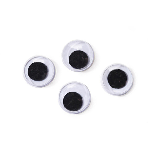 Paste On Eyes - Movable - Black - 18mm - 144 pieces