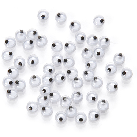 Paste On Eyes - Movable - Black - 4mm - 32 pieces