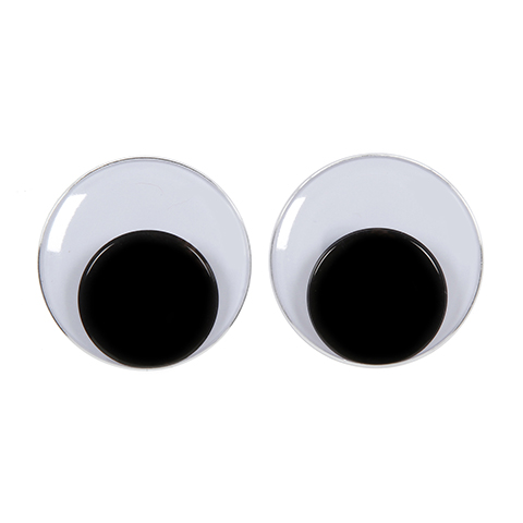 Paste On Eyes - Movable - Black - 40mm - 2 pieces